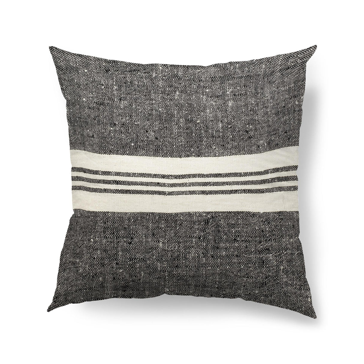 Mercana Sharon 20 x 20 Black With Stripes Decorative Pillow Cover