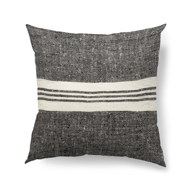 Mercana Sharon 20 x 20 Black With Stripes Decorative Pillow Cover
