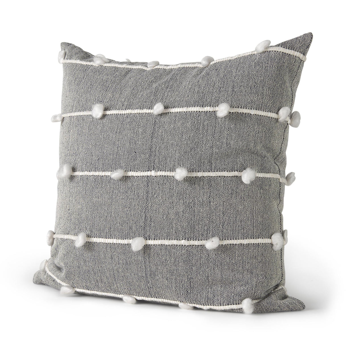 Mercana Linda 20 x 20 Navy And Cream With White Detail Decorative Pillow Cover