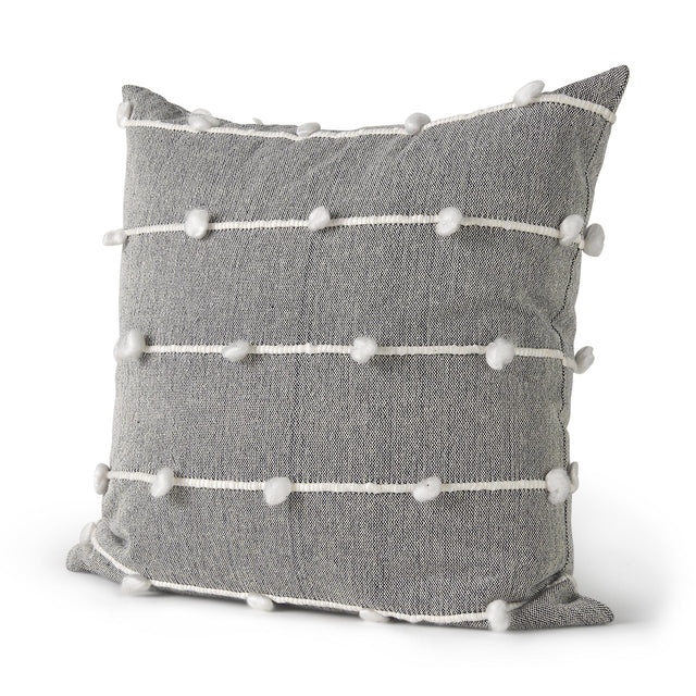 Mercana Linda 20 x 20 Navy And Cream With White Detail Decorative Pillow Cover