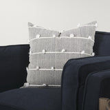 Mercana Linda 20 x 20 Navy And Cream With White Detail Decorative Pillow Cover