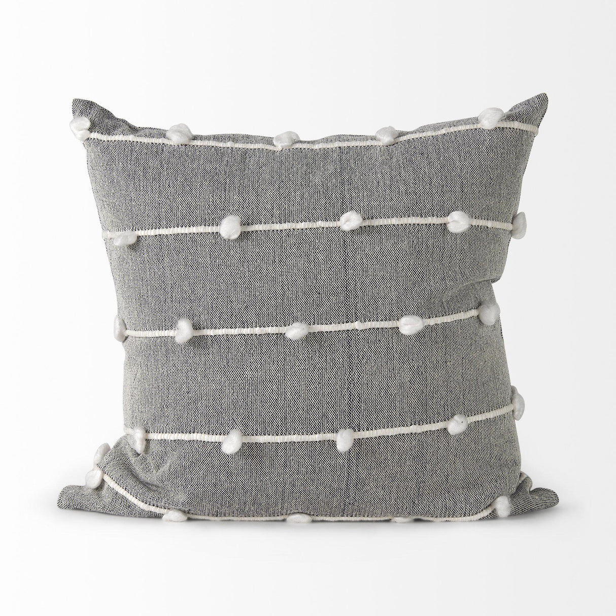 Mercana Linda 20 x 20 Navy And Cream With White Detail Decorative Pillow Cover