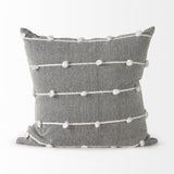 Mercana Linda 20 x 20 Navy And Cream With White Detail Decorative Pillow Cover