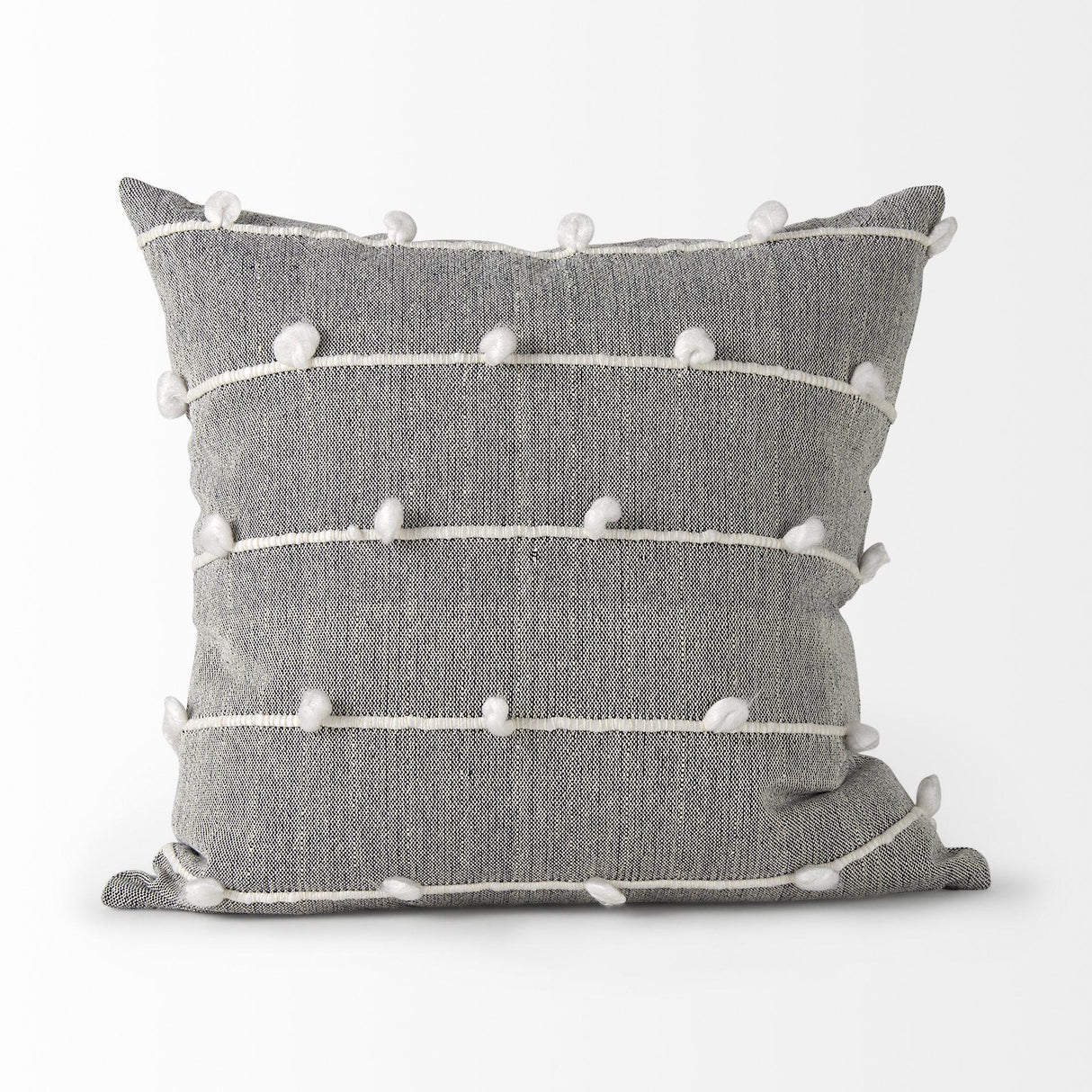 Mercana Linda 20 x 20 Navy And Cream With White Detail Decorative Pillow Cover