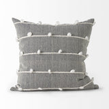 Mercana Linda 20 x 20 Navy And Cream With White Detail Decorative Pillow Cover
