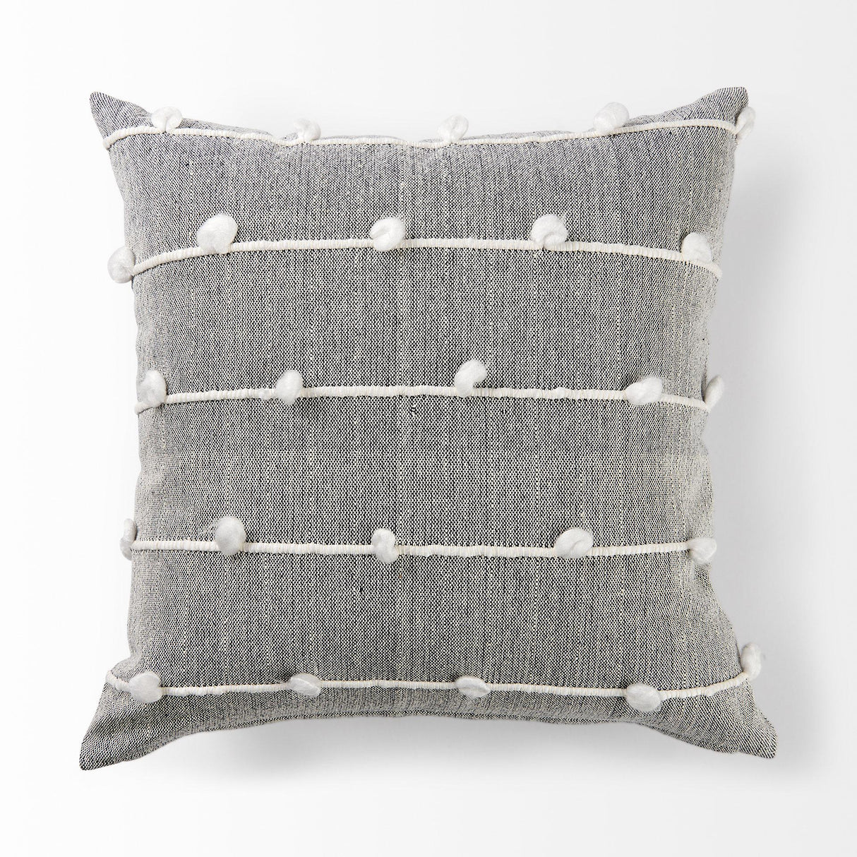Mercana Linda 20 x 20 Navy And Cream With White Detail Decorative Pillow Cover
