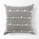 Mercana Linda 20 x 20 Navy And Cream With White Detail Decorative Pillow Cover