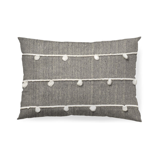 Mercana Linda 13 x 21 Navy And Cream With White Detail Decorative Pillow Cover