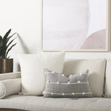 Mercana Linda 13 x 21 Navy And Cream With White Detail Decorative Pillow Cover