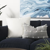 Mercana Linda 13 x 21 Navy And Cream With White Detail Decorative Pillow Cover