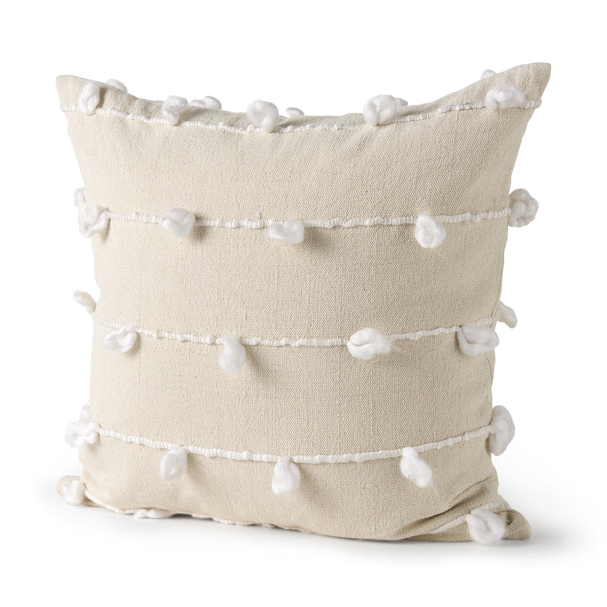 Mercana Erica 20 x 20 Cream With White Detail Decorative Pillow Cover
