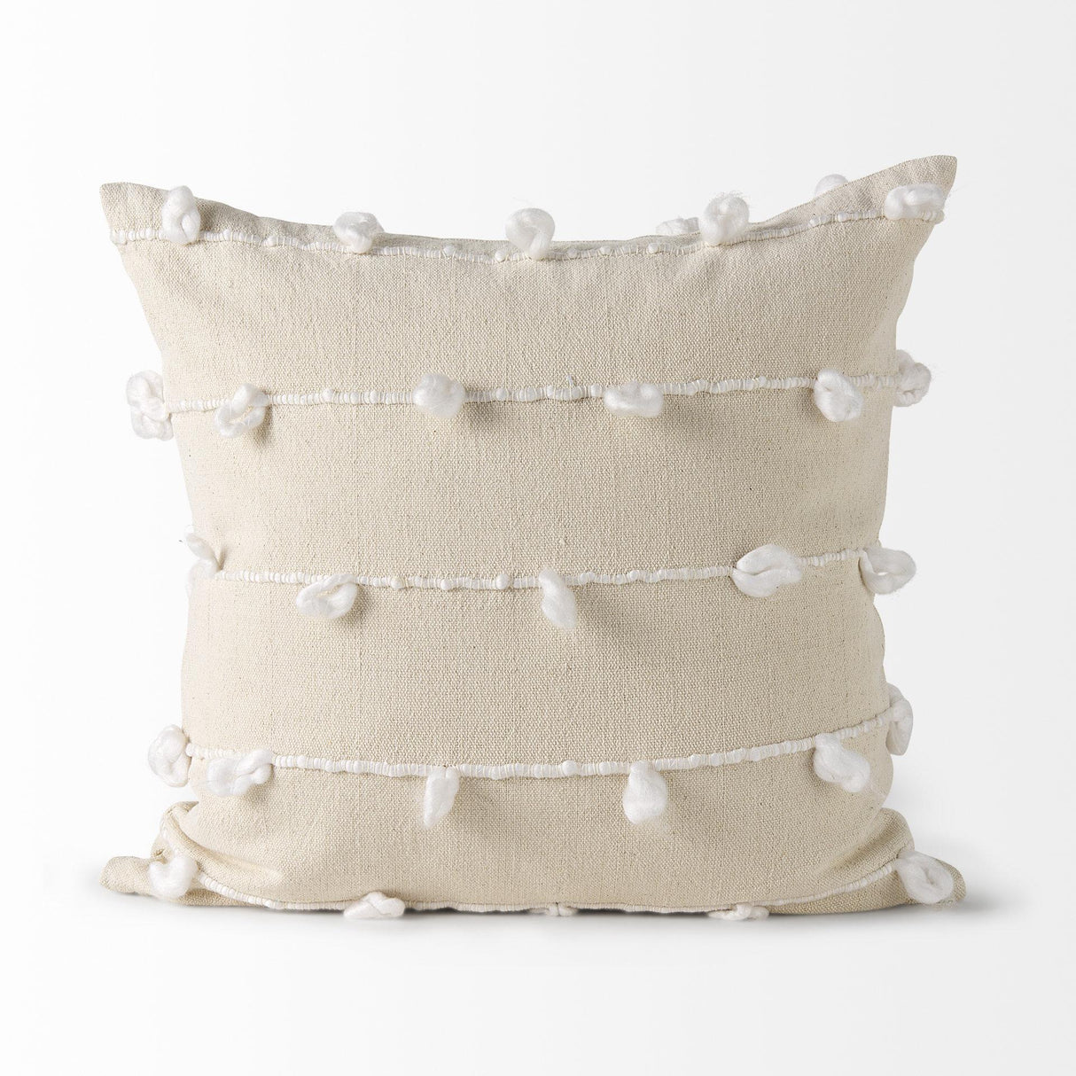 Mercana Erica 20 x 20 Cream With White Detail Decorative Pillow Cover