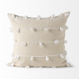 Mercana Erica 20 x 20 Cream With White Detail Decorative Pillow Cover