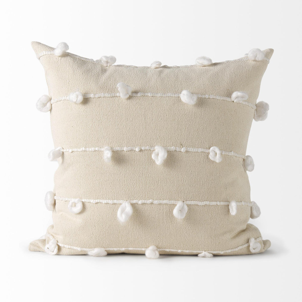 Mercana Erica 20 x 20 Cream With White Detail Decorative Pillow Cover