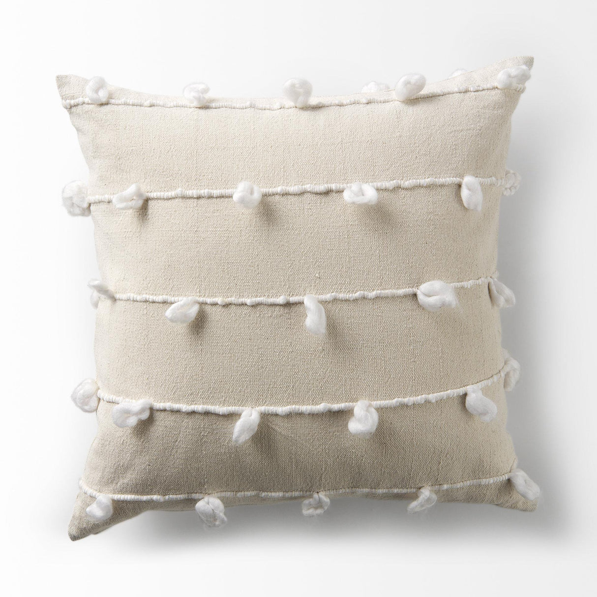 Mercana Erica 20 x 20 Cream With White Detail Decorative Pillow Cover