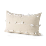 Mercana Erica 13 x 21 Cream With White Detail Decorative Pillow Cover