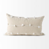 Mercana Erica 13 x 21 Cream With White Detail Decorative Pillow Cover