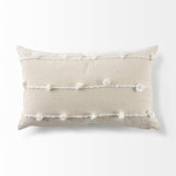 Mercana Erica 13 x 21 Cream With White Detail Decorative Pillow Cover