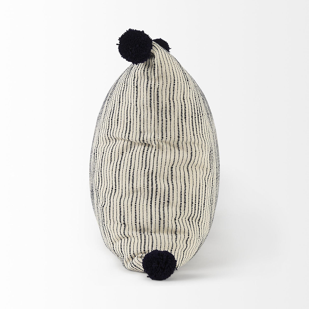 Mercana Krystal 20 x 20 Cream/Blue Pom Pom Decorative Pillow Cover