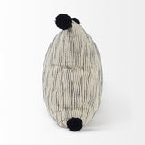 Mercana Krystal 20 x 20 Cream/Blue Pom Pom Decorative Pillow Cover