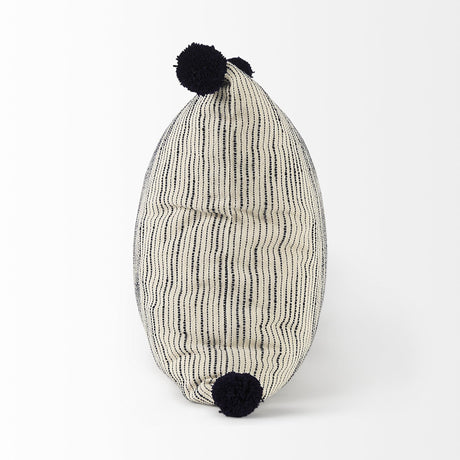 Mercana Krystal 20 x 20 Cream/Blue Pom Pom Decorative Pillow Cover