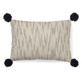 Mercana Krystal 13 x 21 Cream/Blue Pom Pom Decorative Pillow Cover