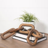 Mercana Alix 29L x 5W Brown Wooden Hand-Made 5 Link Chain