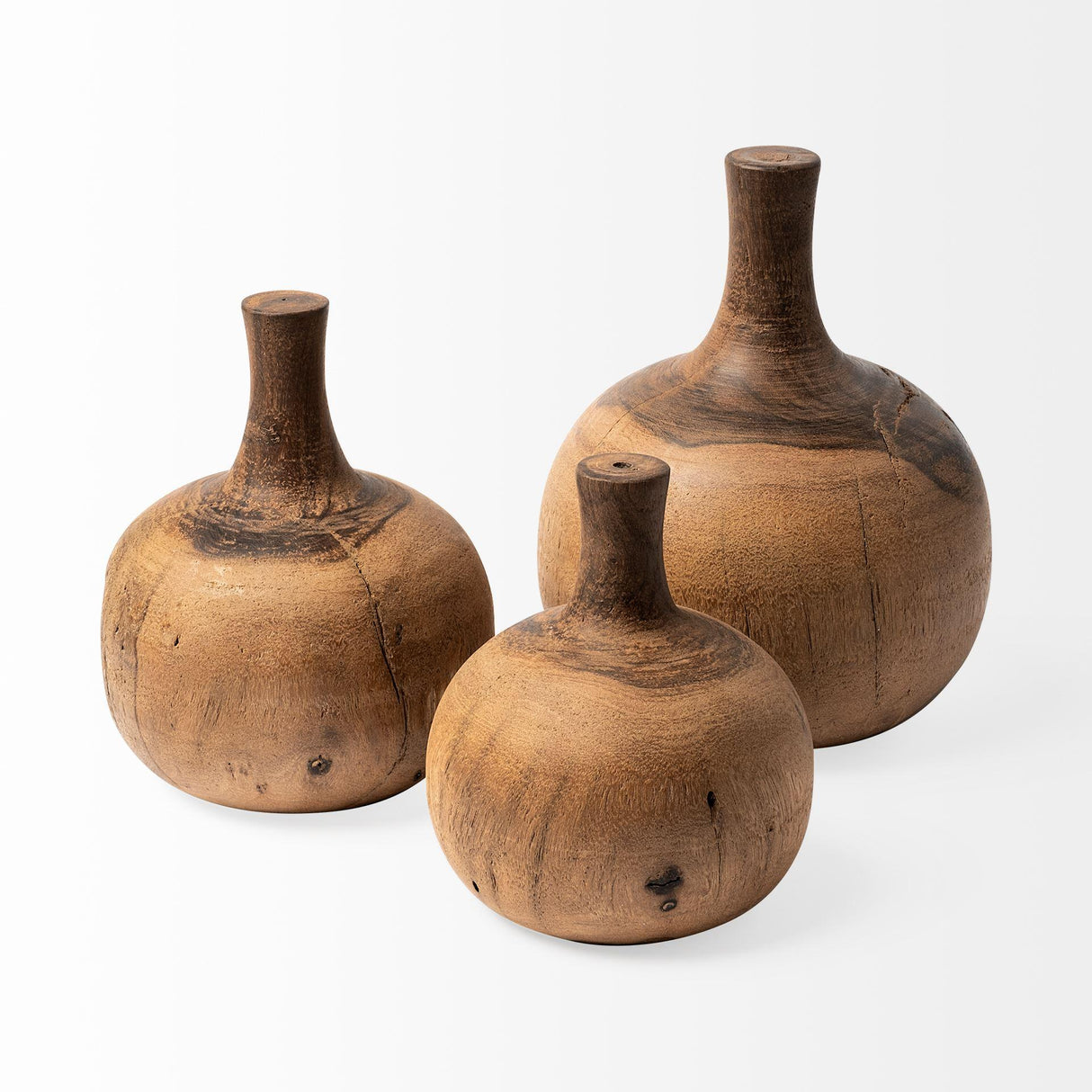 Mercana Afra Large Solid Wood Vase Shaped Decorative Object