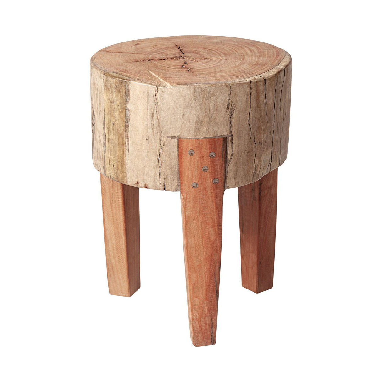Mercana Asco 18"H Rustic Solid Reclaimed Wood Stool