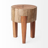Mercana Asco 18"H Rustic Solid Reclaimed Wood Stool