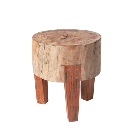 Mercana Asco 15"H Rustic Solid Reclaimed Wood Stool