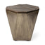 Mercana Esagono Octagonal Gold Metal-Clad Reclaimed Wood End/Side Table w/ Storage