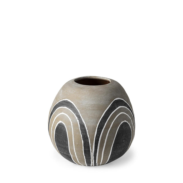 Mercana Cove Small Brown/White Ceramic Vase