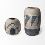 Mercana Cove Small Brown/White Ceramic Vase