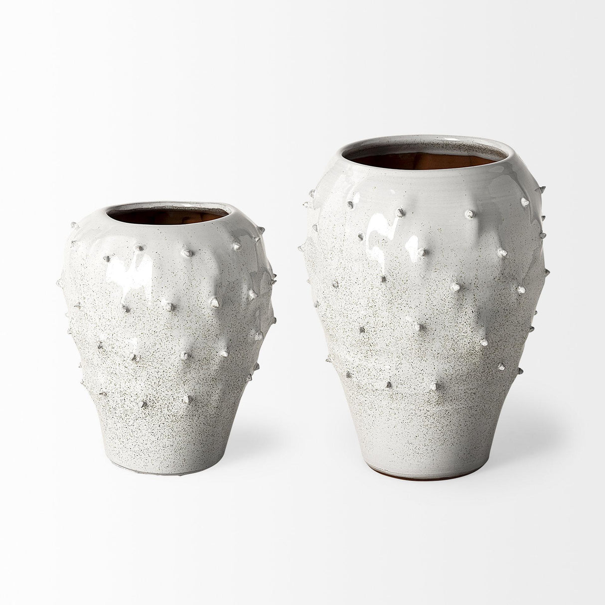 Mercana Julian Small Glossy White Ceramic Spoked Vase