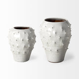 Mercana Julian Small Glossy White Ceramic Spoked Vase