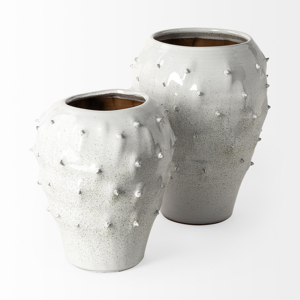 Mercana Julian Small Glossy White Ceramic Spoked Vase