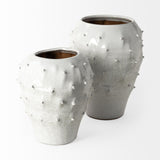 Mercana Julian Small Glossy White Ceramic Spoked Vase
