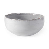 Mercana Larsen 13L x 13W White Ceramic Large Decorative Bowl