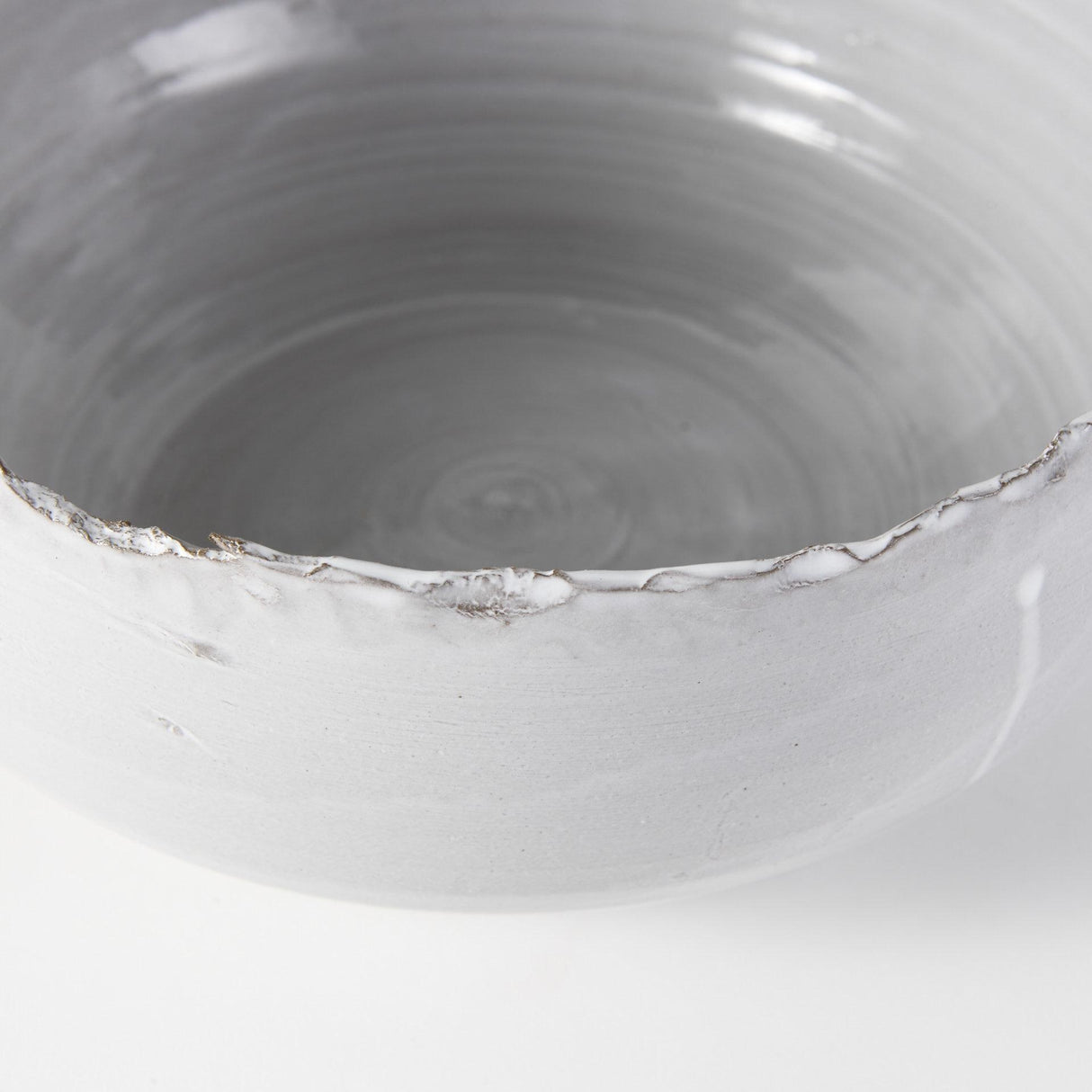 Mercana Larsen 13L x 13W White Ceramic Large Decorative Bowl