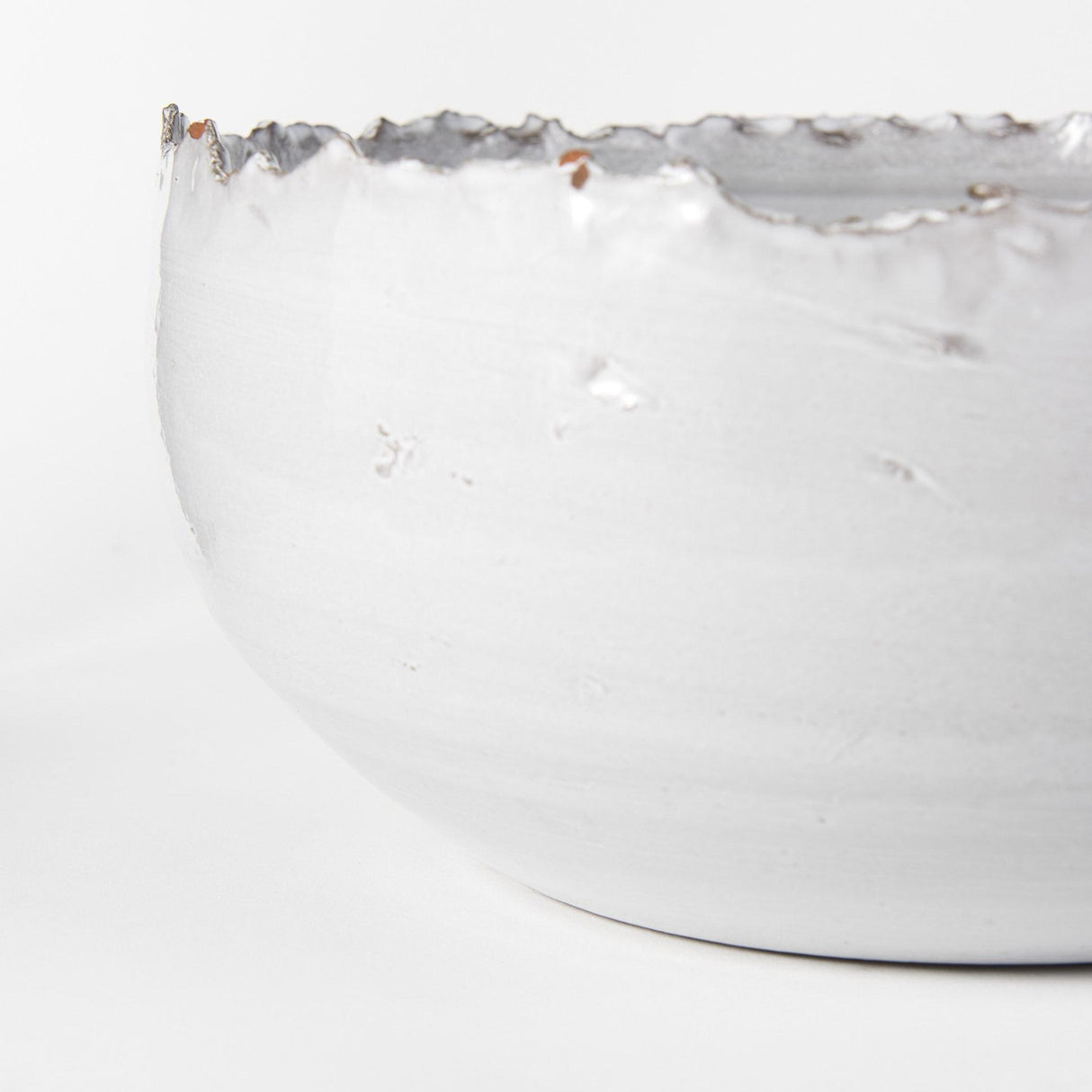 Mercana Larsen 13L x 13W White Ceramic Large Decorative Bowl