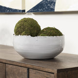Mercana Larsen 13L x 13W White Ceramic Large Decorative Bowl