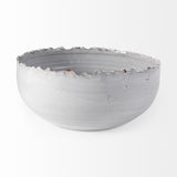 Mercana Larsen 13L x 13W White Ceramic Large Decorative Bowl