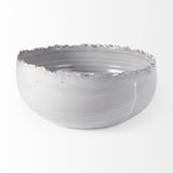 Mercana Larsen 13L x 13W White Ceramic Large Decorative Bowl