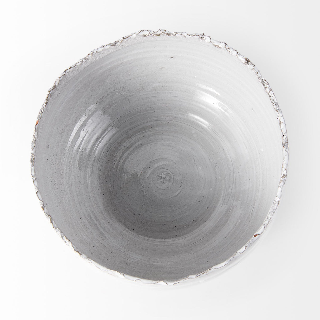 Mercana Larsen 13L x 13W White Ceramic Large Decorative Bowl