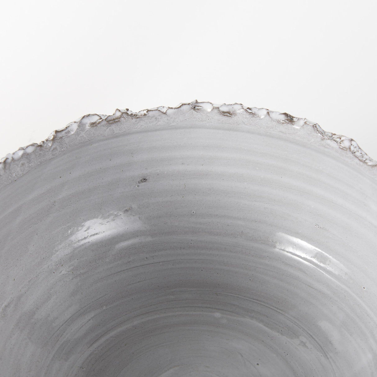 Mercana Larsen 13L x 13W White Ceramic Large Decorative Bowl