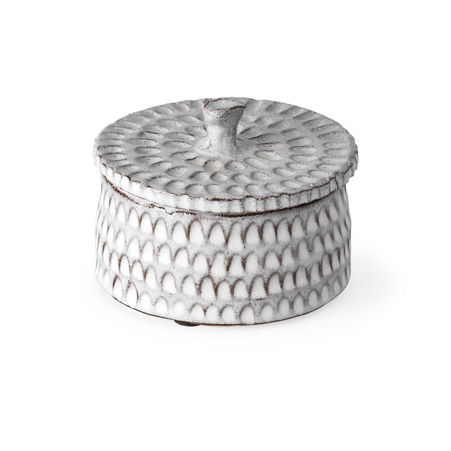 Mercana Azul (Small) 5L x 5W Gray Ceramic Detailed Decorative Box