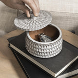 Mercana Azul (Small) 5L x 5W Gray Ceramic Detailed Decorative Box