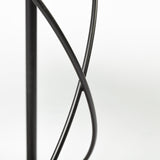 Mercana Marlon Black Metal Frame Two Tier Shelves w/Stemware holder Bar Cart