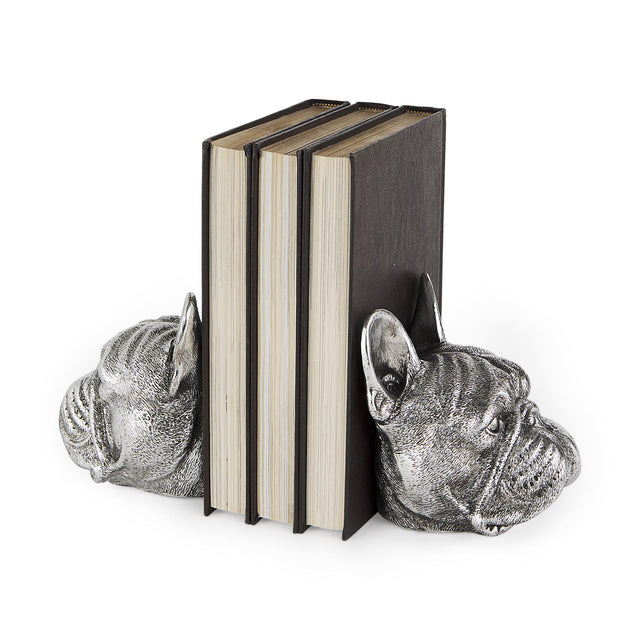 Mercana Bruno (Set of 2) 5L x 5W Silver American Bulldog Bookends